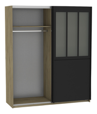 Demeyere Meubles Garde Robe 2 Portes Verry Decor Chene Aluminium