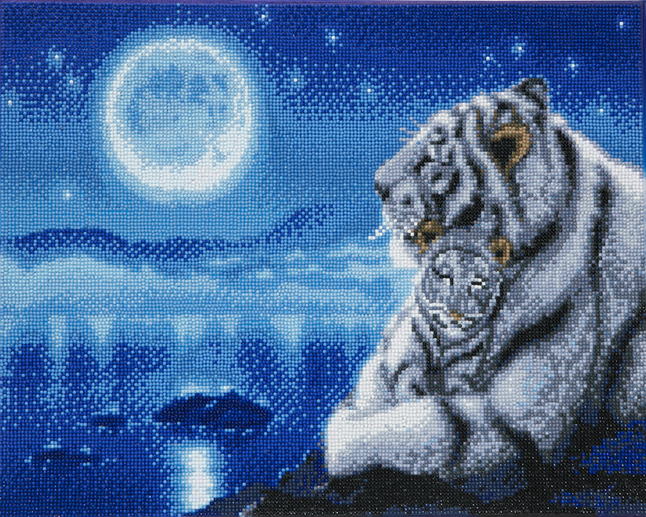 Craft Buddy Crystal Art Kit White Tigers Pas Cher A Prix Discount