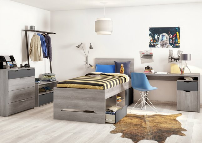 Chambre Tempo Lit Bureau Garde Robe 3 Portes Pas Cher A Prix