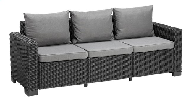 Allibert Ensemble Lounge California Graphite Avec Canape 3 Places