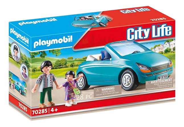 Playmobil City Life 70285 Papa Avec Enfant Et Voiture Cabriolet