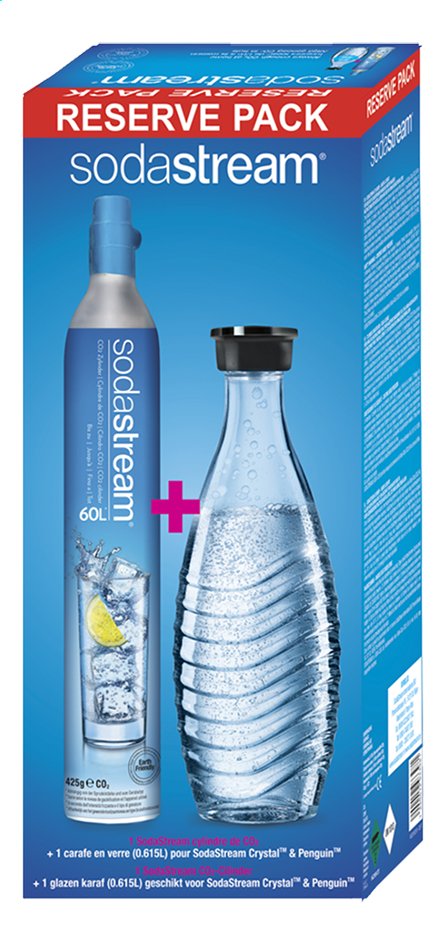 Sodastream Reserve Pack Avec Carafe En Verre Cylindre De Co2
