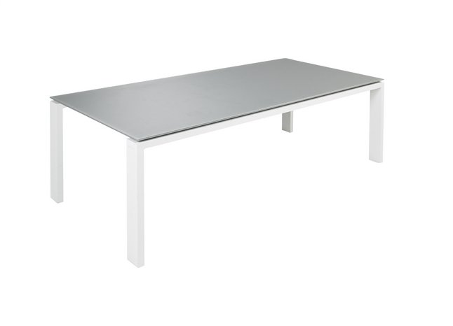 Tuintafel Arolla Met Glas Lichtgrijswit L 220 X B 100 Cm
