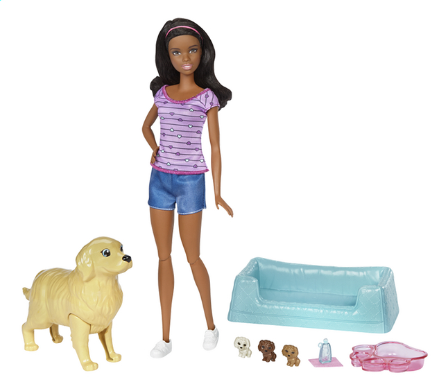 barbie avec chien et chiot