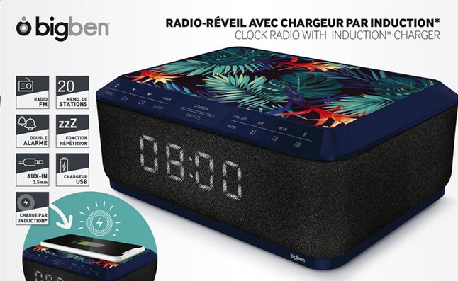 Bigben Radio Réveil Rr140i Avec Chargeur Sans Fil