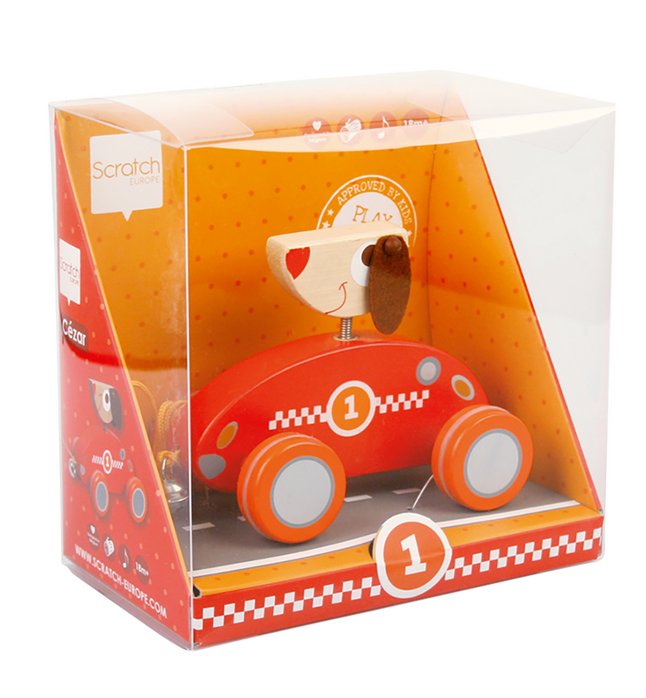 Scratch Europe Jouet à Tirer Chien César En Bois