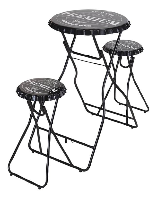 Table De Bar Avec 2 Tabourets Noir Pas Cher A Prix Discount