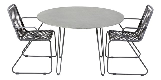 Ensemble De Jardin Ibiza O 90 Cm Ibiza Gris 2 Chaises Pas Cher