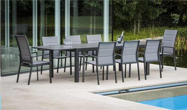 Verstelbare Tuinstoel Aviara Zilvergrijsantraciet