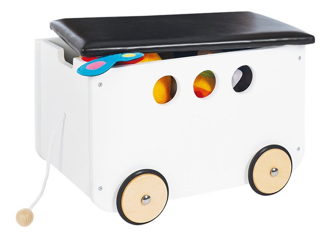 Pinolino Coffre A Jouets Sur Roulettes Jim Blanc Pas Cher A Prix