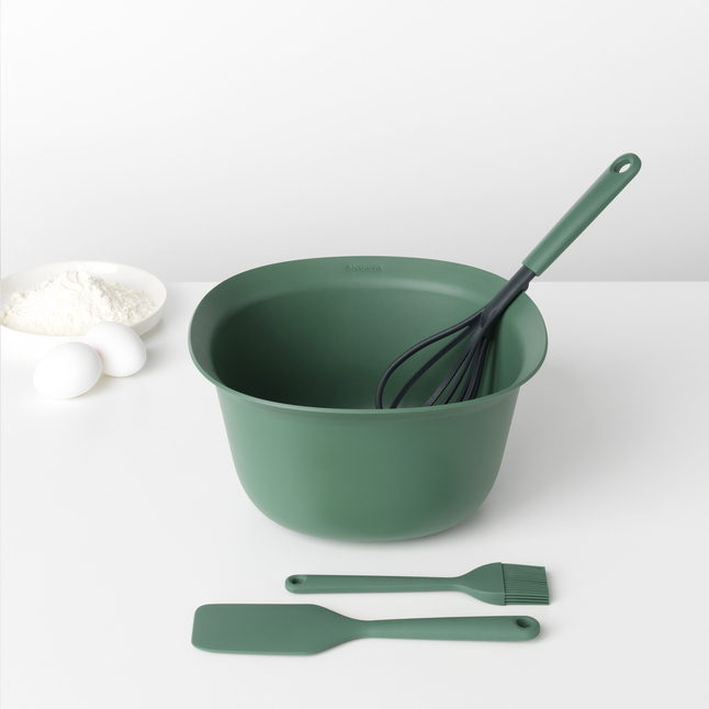 Brabantia Bol mélangeur Tasty+ vert avec 3 ustensiles à pâtisserie Pas