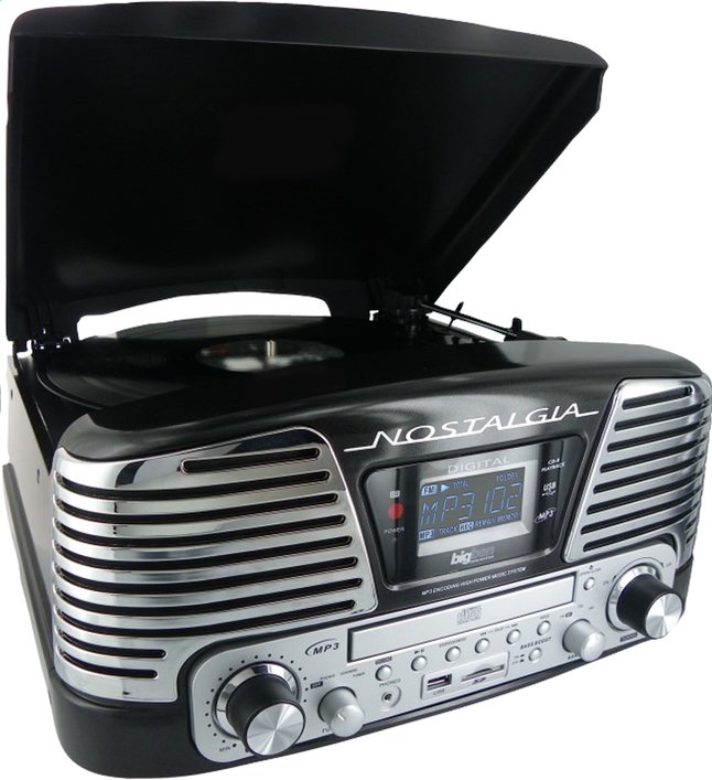 Bigben Radiolecteur Cdtourne Disques Td79nm Nostalgia Noir
