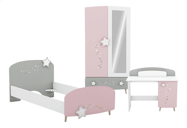 Chambre 3 Elements Stella Lit Garde Robe 2 Portes Bureau Pas Cher A Prix Discount