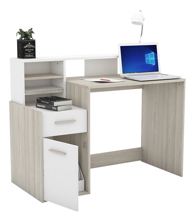 Demeyere Meubles Bureau Delphi Eikdecor Wit Koop Nu Aan Goedkope