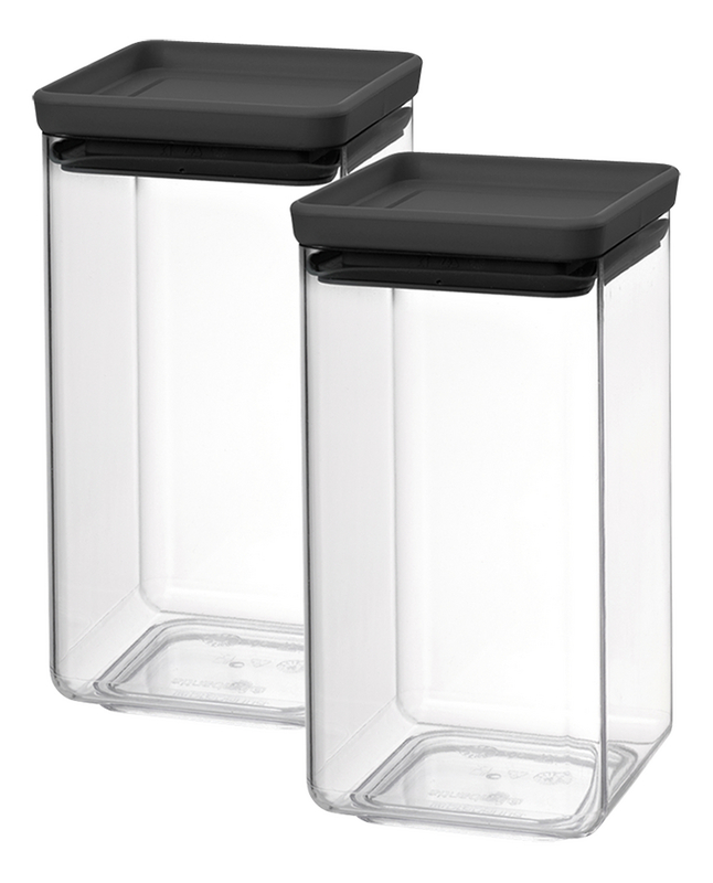 Brabantia 2 voorraadbussen Tasty+ dark grey 1,6 l Koop nu aan