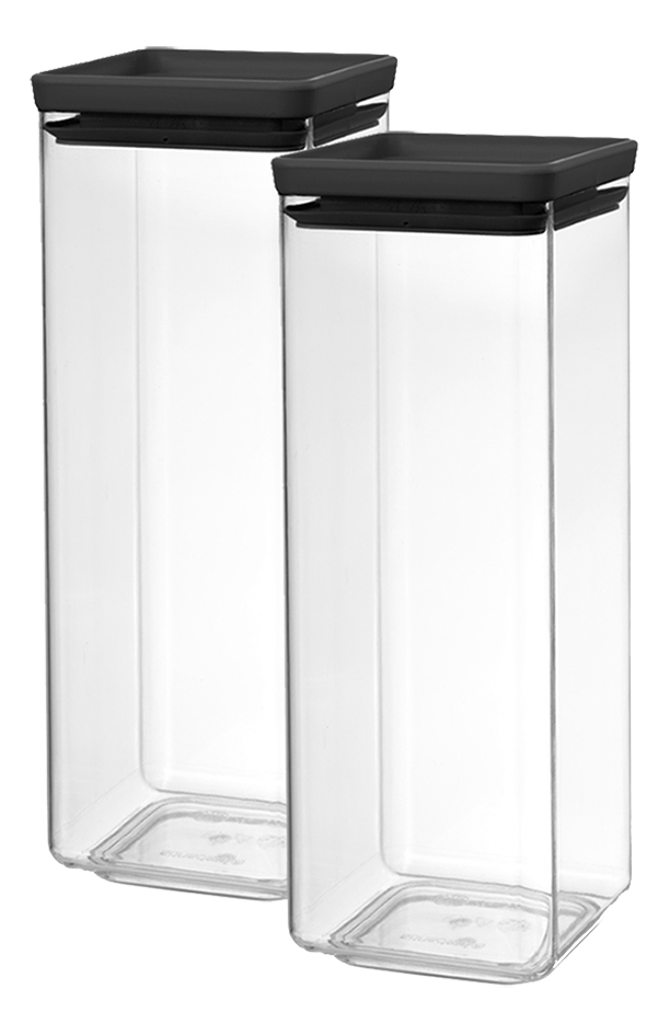 Brabantia 2 voorraadbussen Tasty+ dark grey 2,5 l Koop nu aan