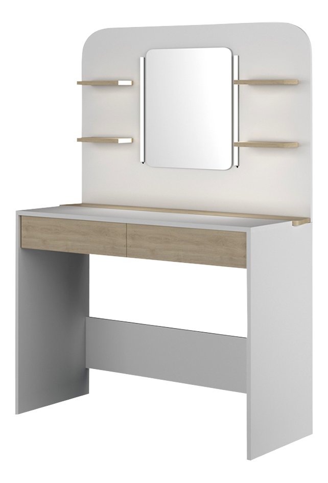 Coiffeuse Secret Blanc Chene Avec Eclairage Led Pas Cher A Prix