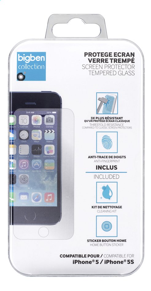 Bigben Screen Protector Tempered Glass Iphone 55s