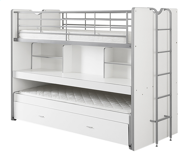 Vipack Lits Superposes Bonny Avec Bureau Blanc Pas Cher A Prix