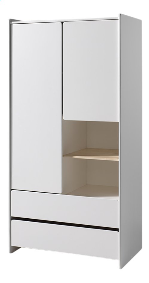 Vipack Kleerkast Met 2 Deuren En 2 Laden Kiddy Wit