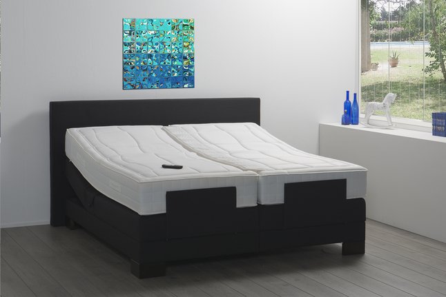 Boxspring électrique Arvika Tissu Dameublement Noir 160 X 200 Cm