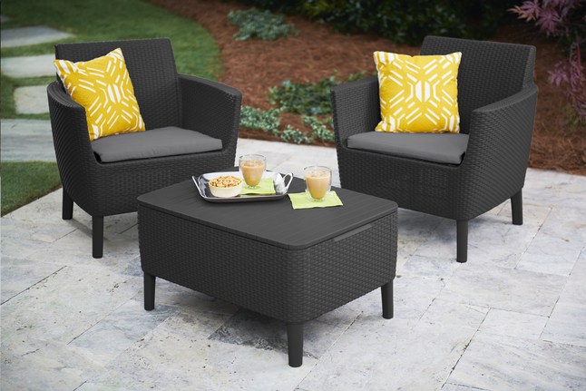 Allibert Ensemble De Balcon Salemo Graphite Pas Cher A Prix Discount