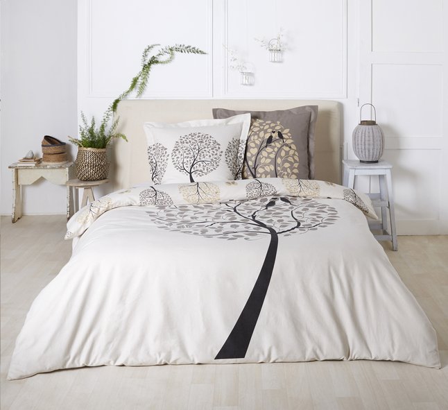 Home Linen Housse De Couette Elegant Tree Flanelle 240 X 220 Cm