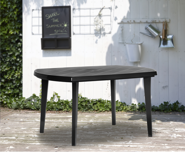Keter Allibert Table De Jardin Elize Graphite L 137 X Lg 74 Cm Pas